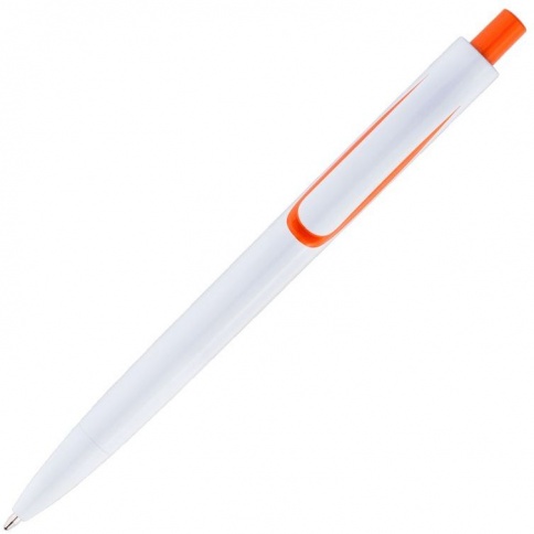 Ручка пластиковая шариковая Vivapens Focus, белая с оранжевым фото 3