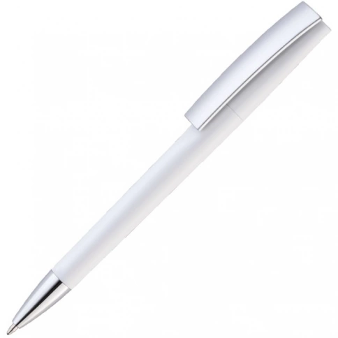 Ручка пластиковая шариковая Vivapens ZETA, ,белая с серебристым фото 1