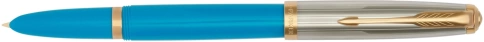Перьевая ручка Parker 51 Premium (CW2169078) Turquoise GT; F сталь нержавеющая; подарочная коробка. фото 7