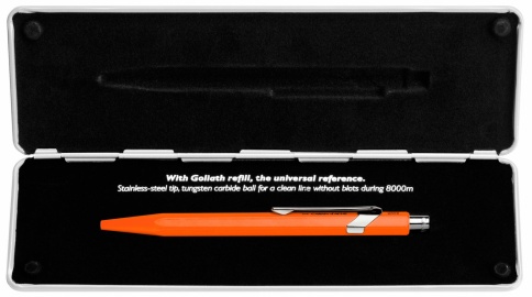 Ручка шариковая Carandache Office Popline (849.530) Orange Fluo M синие чернила подар.кор. фото 2
