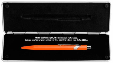 Ручка шариковая Carandache Office Popline (849.530) Orange Fluo M синие чернила подар.кор. фото 2