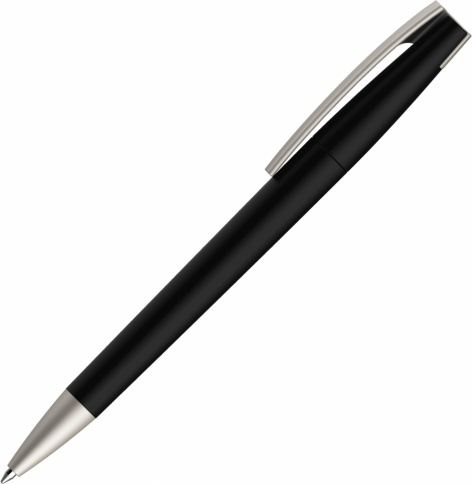 Ручка пластиковая шариковая Vivapens ZETA COLOR, чёрная с серебристым фото 3
