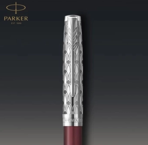 Шариковая ручка Parker Sonnet Premium K537 (2119783) Metal Red CT M; M черные чернила; подарочная коробка фото 2