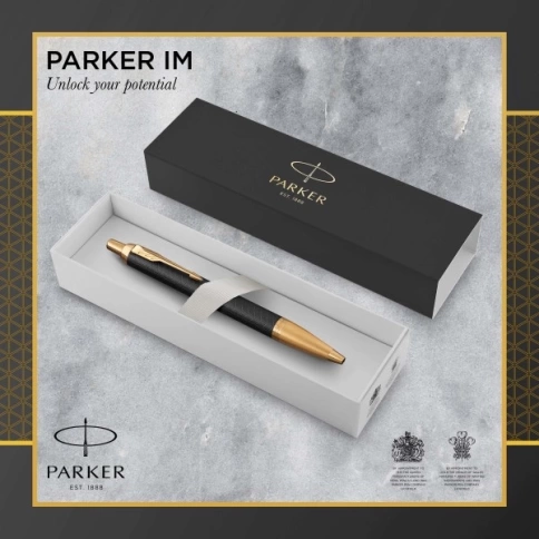 Ручка шариковая Parker IM Premium K323 (1931667) Black GT M; синие чернила фото 6