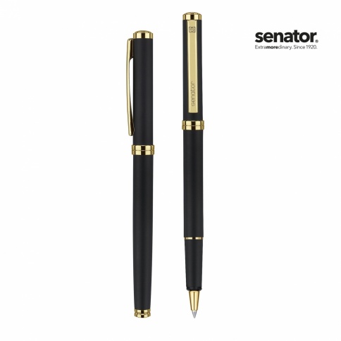 Ручка роллер Senator Delgado Classic, черная с золотистым фото 2