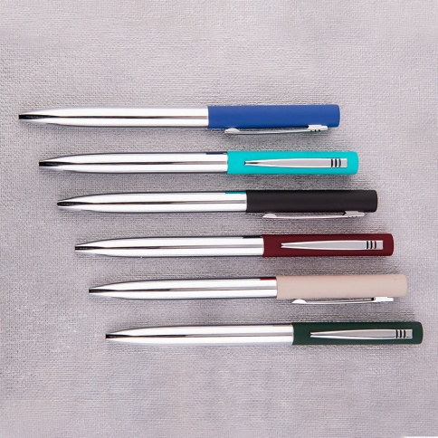 Ручка металлическая шариковая B1 Clipper, серебристая с синим фото 2