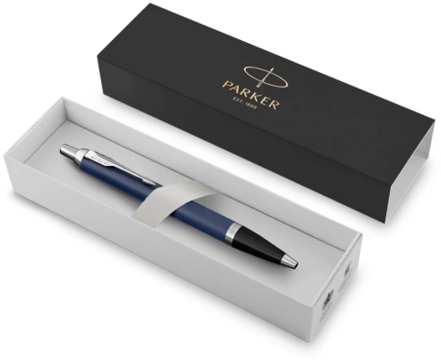 Ручка шариковая Parker IM Core K321 (1931668) Matte Blue CT M; синие чернила; подар.кор. фото 3