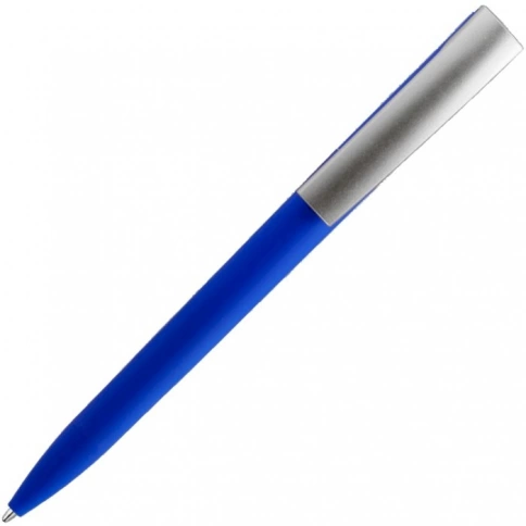 Ручка пластиковая шариковая Solke ZETA SOFT MIX, синяя с серебристым фото 3