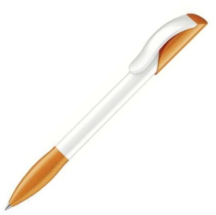 Шариковая ручка Senator Hattrix Polished Basic, белая с оранжевым фото 1
