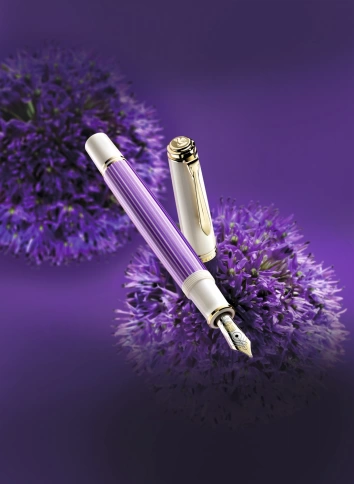 Ручка перьевая Pelikan Souveraen M 600 (PL811880) Violet-White Special Edition F перо золото 14K покрытое родием подар.кор.экскл. фото 3