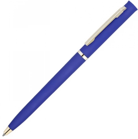 Ручка пластиковая шариковая Vivapens EUROPA SOFT GOLD, синяя с золотистым фото 1