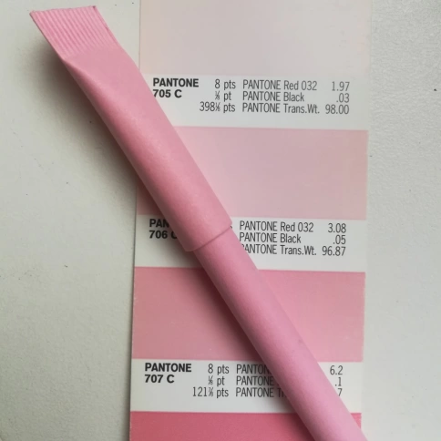 Ручка картонная шариковая Vivapens KRAFT, розовая фото 2