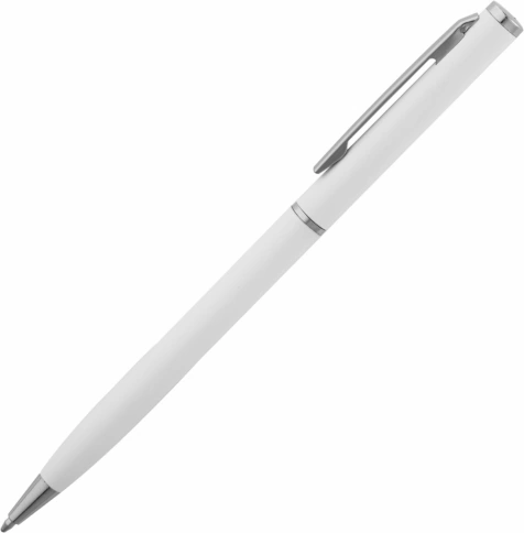 Ручка металлическая шариковая Vivapens Hilton, белая с серебристым фото 2