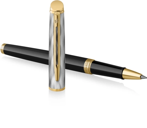 Роллер ручка Waterman Reflections of Paris Hemisphere DeLuxe (2200838) Black GT; F черные чернила, подарочная коробка фото 3