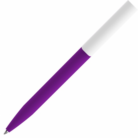 Ручка пластиковая шариковая Vivapens CONSUL SOFT, фиолетовая с белым фото 3