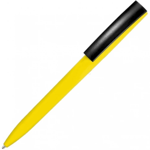 Ручка пластиковая шариковая Vivapens ZETA SOFT MIX, жёлтая с чёрным фото 1