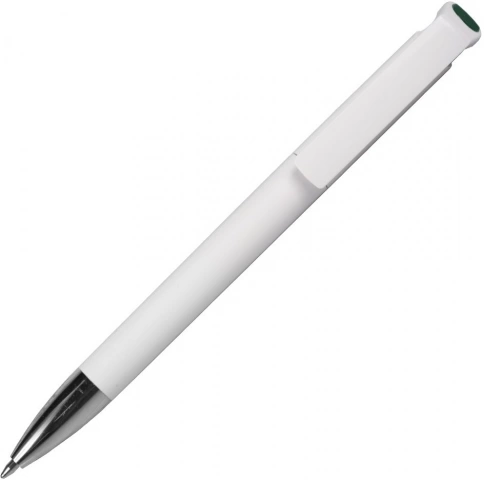 Ручка пластиковая шариковая Z-PEN, GRACIA, белая с зелёным фото 2