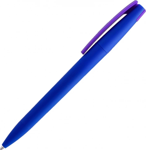 Ручка пластиковая шариковая Solke Zeta Soft Blue Mix, синяя с фиолетовым фото 2