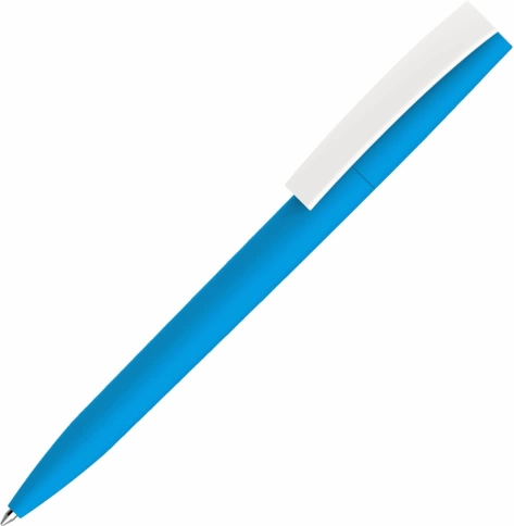 Ручка пластиковая шариковая Vivapens ZETA SOFT, голубая с белым фото 1
