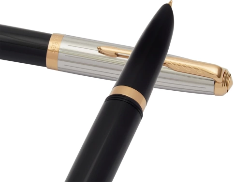 Перьевая ручка Parker 51 Premium (CW2169030) Black St.Steel GT; F сталь нержавеющая; подар.коробка. фото 5
