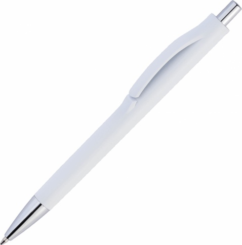 Ручка пластиковая шариковая Vivapens IGLA CHROME, белая фото 1