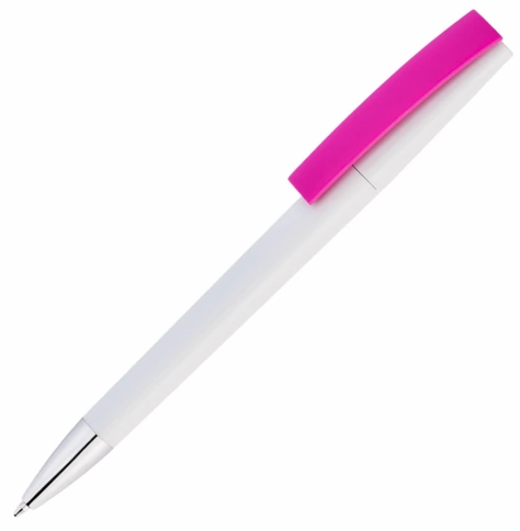Ручка пластиковая шариковая Vivapens ZETA, белая с розовым фото 1