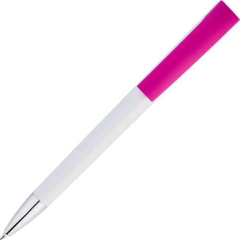 Ручка пластиковая шариковая Vivapens ZETA, белая с розовым фото 3