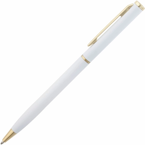 Ручка металлическая шариковая Vivapens Hilton, белая с золотистым фото 2