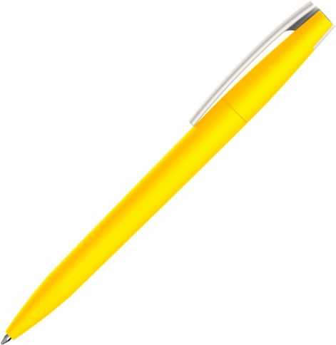 Ручка пластиковая шариковая Vivapens ZETA SOFT, жёлтая с белым фото 2