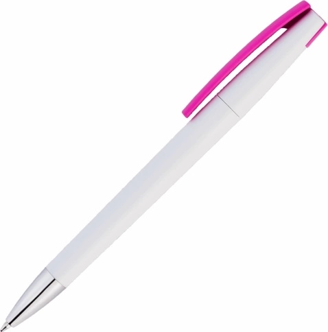 Ручка пластиковая шариковая Vivapens ZETA, белая с розовым фото 2