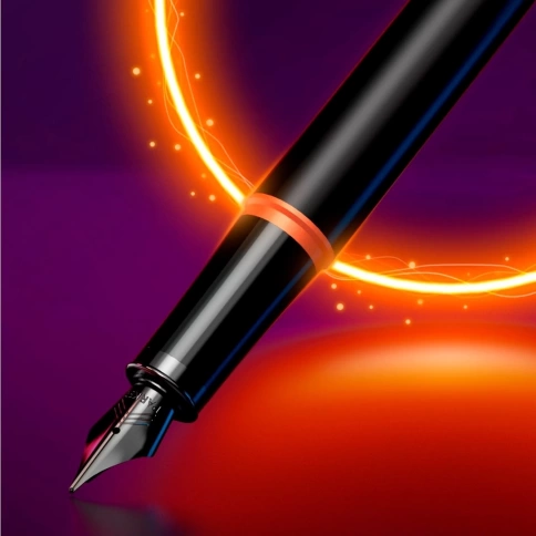 Ручка перьевая Parker IM Vibrant Rings F315 (2172943) Flame Orange PVD; F сталь нержавеющая; подар.коробка. фото 3