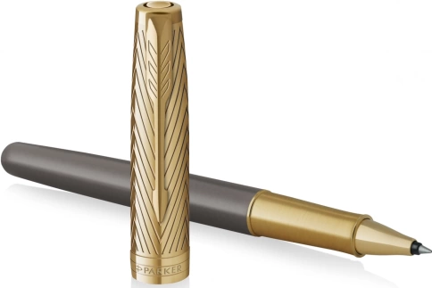 Роллер ручка Parker Sonnet Pioneers T542 (2201040) Arrow Grey GT F; черн. черн.; подар.кор. фото 1