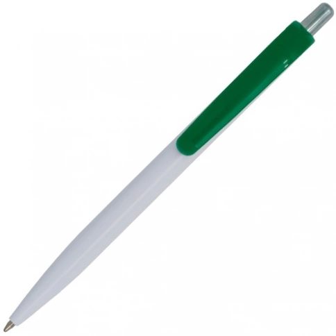 Ручка пластиковая шариковая Z-PEN Efes, белая с зелёным фото 2
