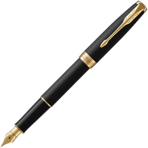 Перьевая Ручка Parker Sonnet Core F528 (1931516) Matte Black GT F перо сталь нержавеющая; подар.кор. фото 1
