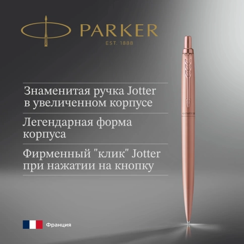 Шариковая ручка Parker Jotter Monochrome XL SE20 (2122755); роз.зол.мат. M; син. черн.; подар.кор. фото 8