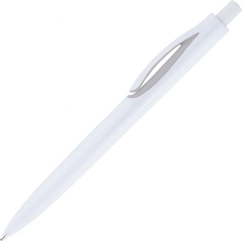 Ручка пластиковая шариковая Solke Focus, белая с серым фото 3