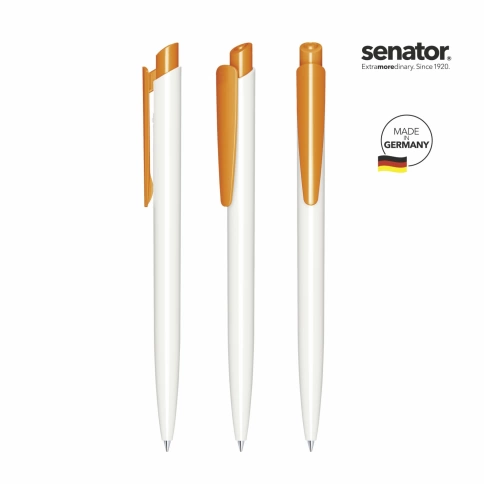 Шариковая ручка Senator Dart Basic Polished, белая с оранжевым фото 2