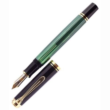Ручка перьевая Pelikan Souveraen M 600 (PL980011) Black Green GT F перо золото 14K покрытое родием подар.кор. фото 3