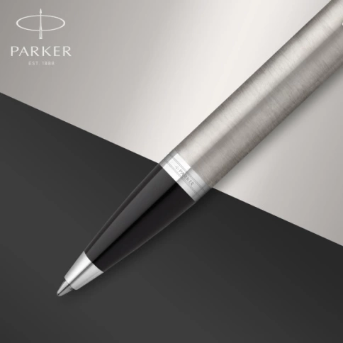 Ручка шариков. Parker IM Core (2150841) Stainless Steel CT M; черный. подар.кор. европод. фото 2