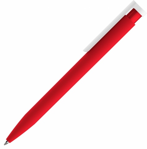 Ручка пластиковая шариковая Vivapens CONSUL SOFT, красная с белым фото 2