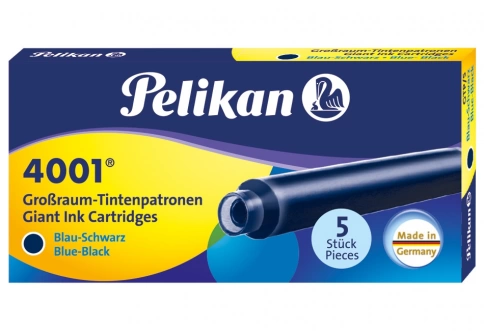 Картридж Pelikan Ink 4001 Giant GTP/5 (PL310607) Blue-Black чернила для ручек перьевых (5шт) фото 1