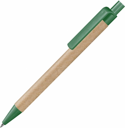 Ручка картонная шариковая Vivapens Viva New, натуральная с зелёным фото 1