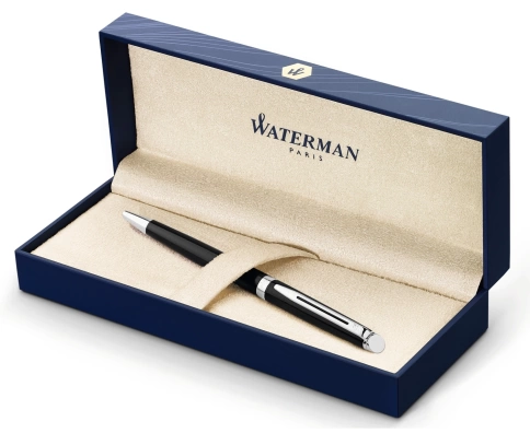 Шариковая ручка Waterman Hemisphere (S0920570) Mars Black CT; M синие чернила; подарочная коробка фото 3