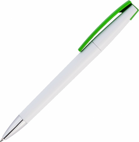 Ручка пластиковая шариковая Vivapens ZETA, белая с салатовым фото 2