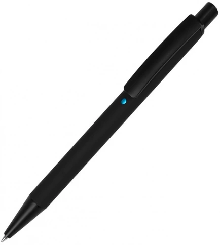 Ручка металлическая шариковая B1 Enigma, чёрная с голубым фото 1