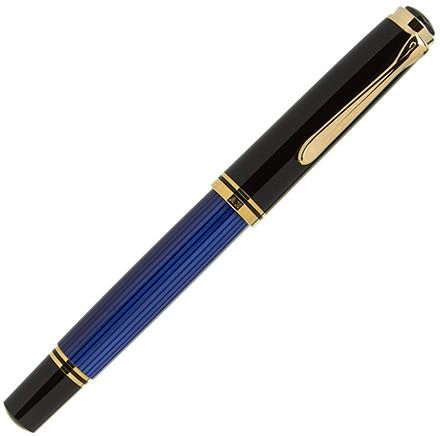 Ручка перьевая Pelikan Souveraen M 600 (PL995316) Black Blue GT F перо золото 14K покрытое родием подар.кор. фото 2