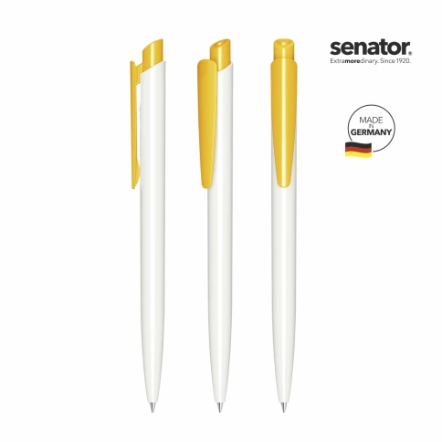 Шариковая ручка Senator Dart Basic Polished, белая с жёлтым фото 2
