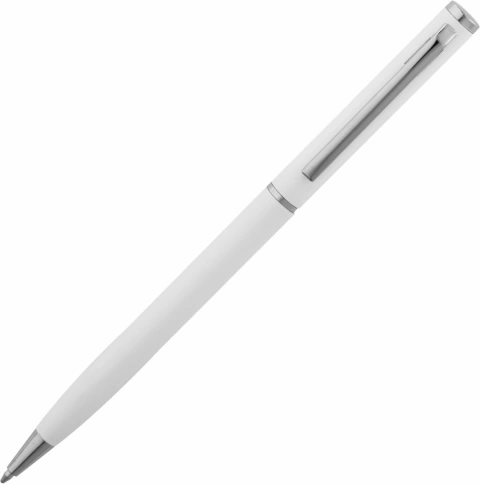 Ручка металлическая шариковая Vivapens Hilton, белая с серебристым фото 3