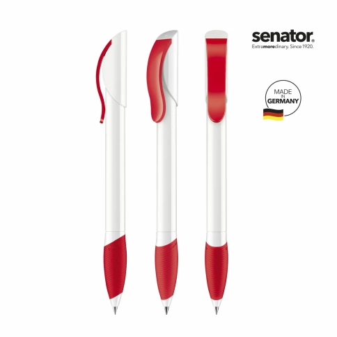 Шариковая ручка Senator Hattrix Soft Polished Basic Soft grip zone, красная фото 2