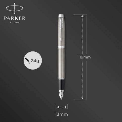 Набор ручек Parker IM Core FK221 (2183058) Stainless Steel CT M сталь нержавеющая: ручка перьевая, ручка шариковая; подар.кор.  фото 5